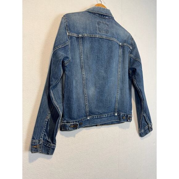 Levi's Standard Trucker Jacket Men Small Blue Denim Jean Collared Logo 70507 - Picture 8 of 13